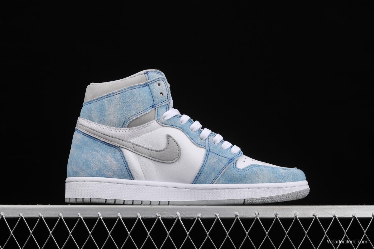 Air Jordan 1 Hyper Royal washed North Carolina high top basketball shoes 575441-402 555088-402