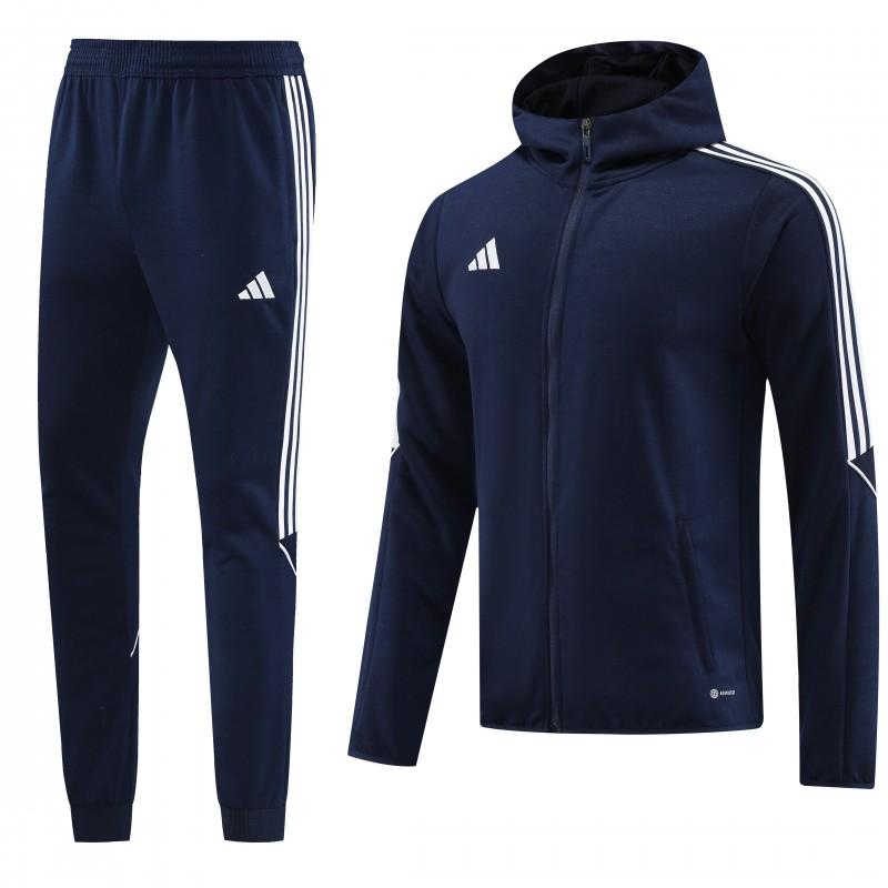 2023 Adidas Navy Hoodie Full Zipper Jacket +Pants